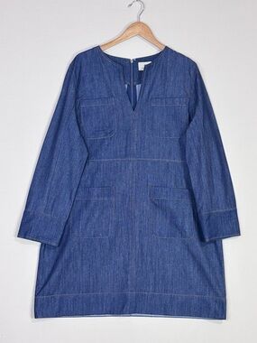 Tuckernuck Denim Mini Dress XXL Structured Cotton Pocket Shift Dress